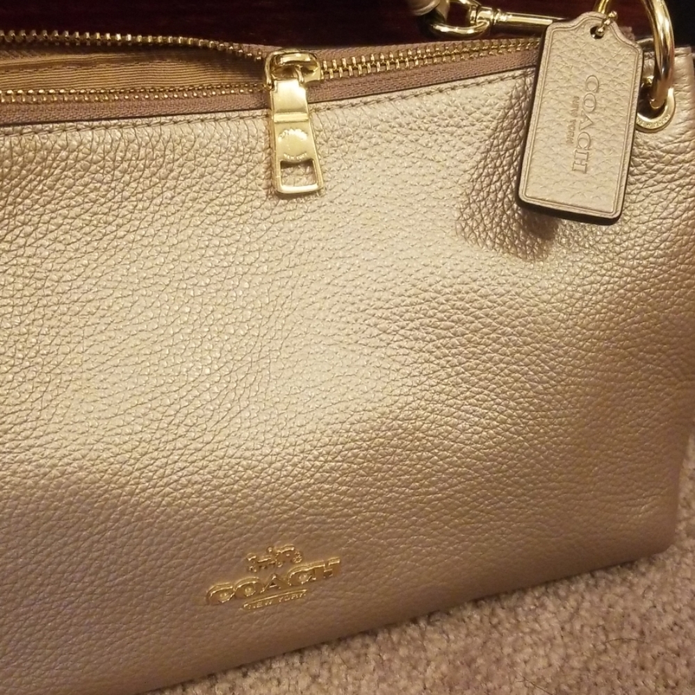 Coach Purse in Rose Gold Metallic